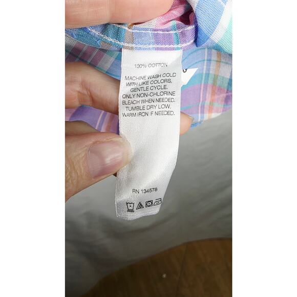 Vineyard Vines Kids 100% Cotton Plaid Long Sleeve Button Front Shirt Size Small - Picture 7 of 9